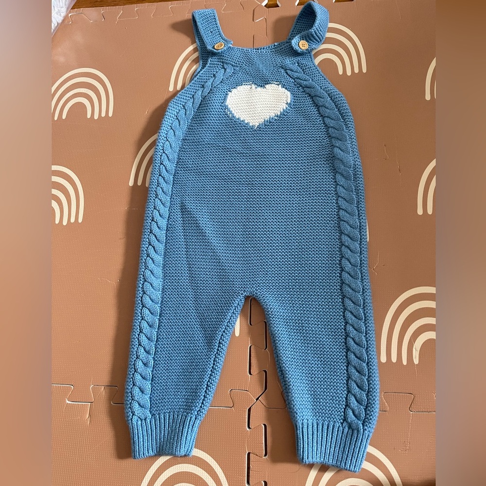 Vintage look knit overall 12-18m